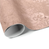 ヴィンテージの植物と鳥のピンク ラッピングペーパー (ロールコーナー)