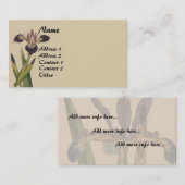 ヴィンテージの植物のアイリス花の名刺 名刺 (正面/裏面)