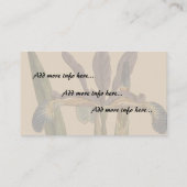 ヴィンテージの植物のアイリス花の名刺 名刺 (裏面)