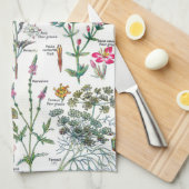 ヴィンテージの植物のイラストレーション キッチンタオル (四つ折り)