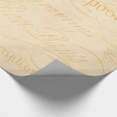 ヴィンテージの植物のクリーム色の黄色いタンの文字の羊皮紙 ラッピングペーパー (角)