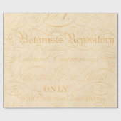 ヴィンテージの植物のクリーム色の黄色いタンの文字の羊皮紙 ラッピングペーパー (フラット)