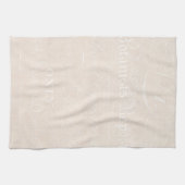 ヴィンテージの植物のクリーム色ベージュ文字の硫酸紙 キッチンタオル (横)