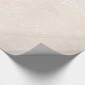 ヴィンテージの植物のクリーム色ベージュ文字の硫酸紙 ラッピングペーパー (角)