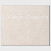 ヴィンテージの植物のクリーム色ベージュ文字の硫酸紙 ラッピングペーパー (フラット)