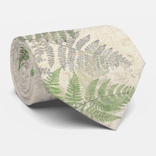 ヴィンテージの植物のシダの葉のタイ ネクタイ (ロール)