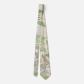 ヴィンテージの植物のシダの葉のタイ ネクタイ (裏面)