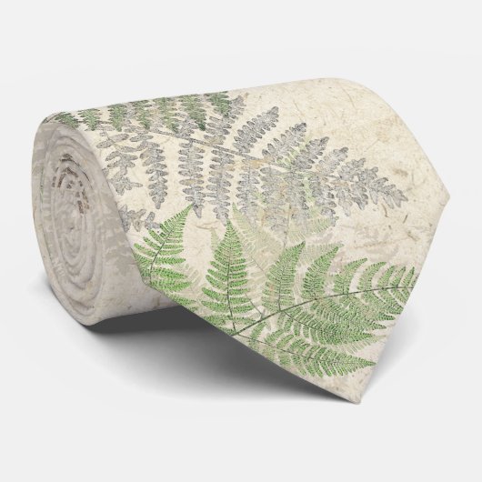 ヴィンテージの植物のシダの葉の芸術のタイ ネクタイ (ロール)