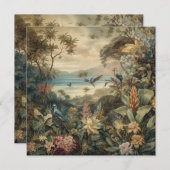 ヴィンテージの植物のシーンの鳥の花の楽園 (正面/裏面)