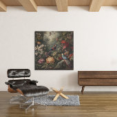 ヴィンテージの植物のシーンの鳥の花の楽園 キャンバスプリント