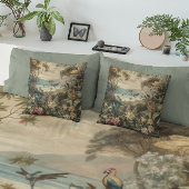 ヴィンテージの植物のシーンの鳥の花の楽園 クッション