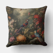 ヴィンテージの植物のシーンの鳥の花の楽園 クッション (裏面)