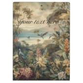 ヴィンテージの植物のシーンの鳥の花の楽園 クリップボード (裏面)