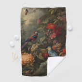 ヴィンテージの植物のシーンの鳥の花の楽園 ゴルフタオル (インサイチュ)