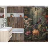 ヴィンテージの植物のシーンの鳥の花の楽園 シャワーカーテン