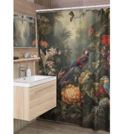 ヴィンテージの植物のシーンの鳥の花の楽園 シャワーカーテン