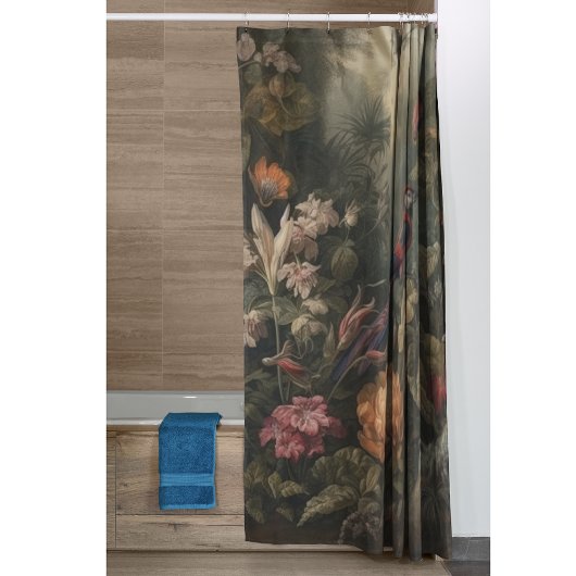 ヴィンテージの植物のシーンの鳥の花の楽園 シャワーカーテン