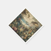 ヴィンテージの植物のシーンの鳥の花の楽園 スタンダードカクテルナプキン (角)