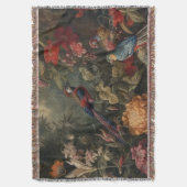 ヴィンテージの植物のシーンの鳥の花の楽園 スローブランケット (正面縦)