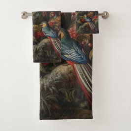 ヴィンテージの植物のシーンの鳥の花の楽園 バスタオルセット