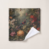 ヴィンテージの植物のシーンの鳥の花の楽園 バスタオルセット (ウォッシュタオル)