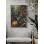 ヴィンテージの植物のシーンの鳥の花の楽園 フォトプリント           