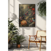 ヴィンテージの植物のシーンの鳥の花の楽園 フォトプリント           