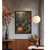 ヴィンテージの植物のシーンの鳥の花の楽園 フォトプリント           