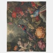 ヴィンテージの植物のシーンの鳥の花の楽園 フリースブランケット (正面)