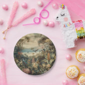 ヴィンテージの植物のシーンの鳥の花の楽園 ペーパープレート (パーティー)