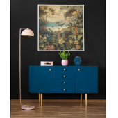 ヴィンテージの植物のシーンの鳥の花の楽園 ポスター