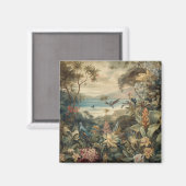 ヴィンテージの植物のシーンの鳥の花の楽園 マグネット (正面/裏面)