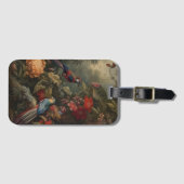 ヴィンテージの植物のシーンの鳥の花の楽園 ラゲッジタグ (正面横)