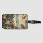 ヴィンテージの植物のシーンの鳥の花の楽園 ラゲッジタグ (正面横)