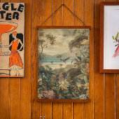 ヴィンテージの植物のシーンの鳥の花の楽園 吊り下げ型タペストリー