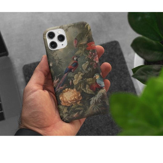 ヴィンテージの植物のシーンの鳥の花の楽園 Case-Mate iPhoneケース