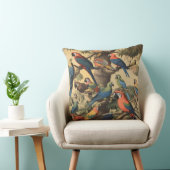 ヴィンテージの植物のシーンカラフルの木の中のパロット クッション (椅子)