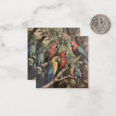 ヴィンテージの植物のシーンカラフルの木の中のパロット ノートカード (正面/裏面インサイチュ)