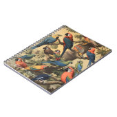 ヴィンテージの植物のシーンカラフルの木の中のパロット ノートブック (左側)