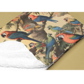 ヴィンテージの植物のシーンカラフルの木の中のパロット フリースブランケット