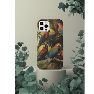 ヴィンテージの植物のシーンカラフルの木の中のパロット iPhone 11 PROケース