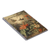 ヴィンテージの植物のシーンhummingbirdsカスタマイズ ノートブック (右側)