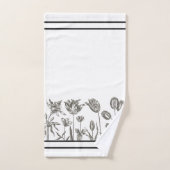 ヴィンテージの植物のチューリップの花のBathタオルセット バスタオルセット (ハンドタオル)