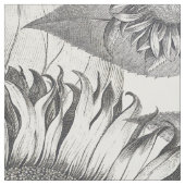 ヴィンテージの植物のヒマワリの花の生地 ファブリック (見本)