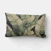 ヴィンテージの植物のプリントのバナナの葉 ランバークッション (裏面)