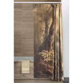 ヴィンテージの植物の川のそばのキリンのシーン シャワーカーテン