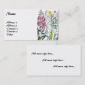 ヴィンテージの植物の月見草の名刺 名刺 (正面/裏面)