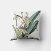 ヴィンテージの植物の熱帯蘭によっては花柄が開花します クッション (裏面)