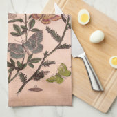 ヴィンテージの植物の花のイラストレーションの野生の花 キッチンタオル (四つ折り)