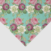 ヴィンテージの植物の花の国の上品 薄葉紙 (詳細)